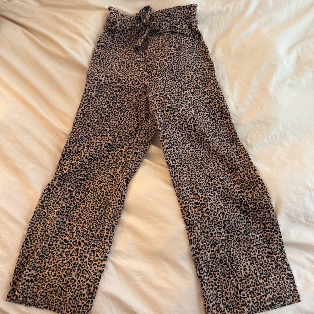 Reformation Leopard Linen Pants 0